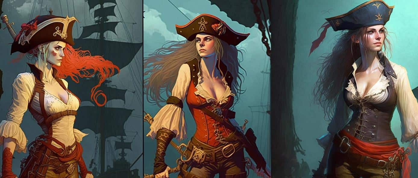 female pirate character art