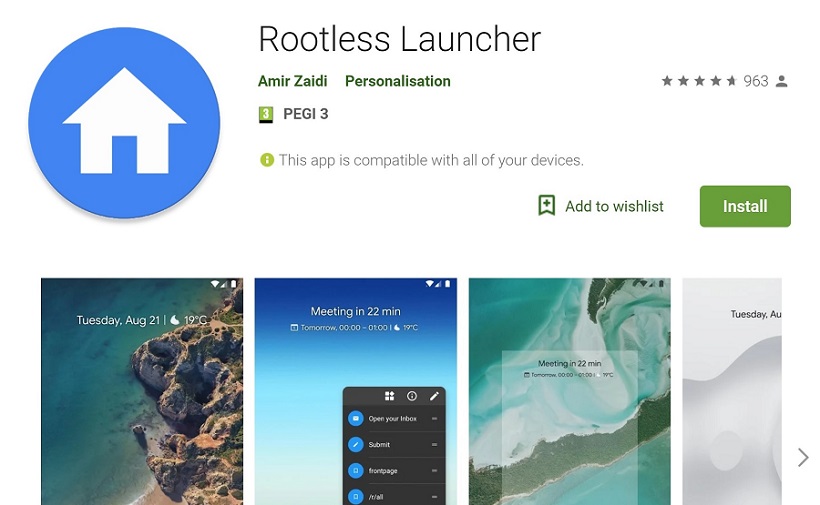 Rootless Pixel Launcher Alternatives