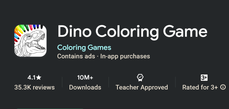 Dino Coloring Game