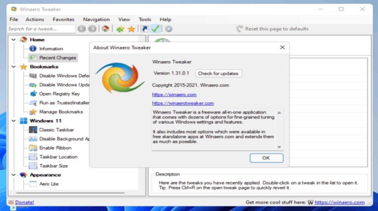 Winaero Tweaker
